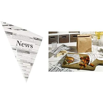 PAPSTAR '1000Coupe Frites Cornets, Vélin de rechange, gefäd. 32,5cm x 23cm x 23cm Capacité 250g, fettdicht, 1x "News Print Lot de 1000 - Publicité PAPSTAR '1000Coupe Frites Cornets, Vélin de rechange, gefäd. 32,5cm x 23cm x 23cm Capacité 250g, fettdicht, 1x "News Print Lot de 1000 - Publicité
