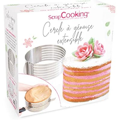 ScrapCooking 1913 Cercle à Génoise Extensible, Acier Inoxydable, Inox, 16cm x 20cm x 8.5cm - Publicité ScrapCooking 1913 Cercle à Génoise Extensible, Acier Inoxydable, Inox, 16cm x 20cm x 8.5cm - Publicité