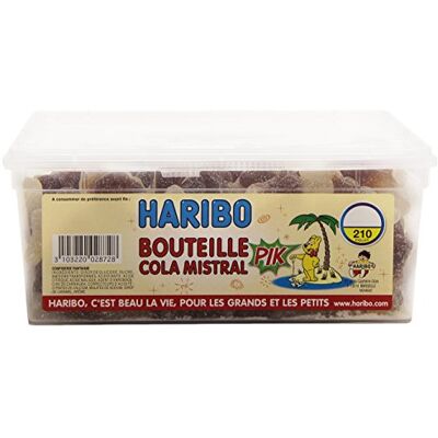 HARIBO Bouteille Cola Mistral Pik tubo de 210 - Publicité HARIBO Bouteille Cola Mistral Pik tubo de 210 - Publicité