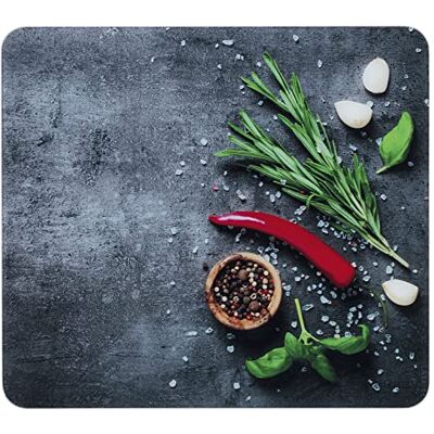 WENKO Maximex Couvercle de plaque de cuisson ROSMARIN, plaque de protection en verre résistant aux chocs - Publicité WENKO Maximex Couvercle de plaque de cuisson ROSMARIN, plaque de protection en verre résistant aux chocs - Publicité