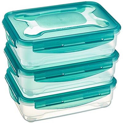 Set de contenants de stockage alimentaire Amazon Basics - Sans BPA, étanche, 3 pièces - Publicité Set de contenants de stockage alimentaire Amazon Basics - Sans BPA, étanche, 3 pièces - Publicité