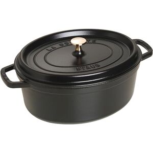 STAUB Cocotte en Fonte Émaillée avec Couvercle, Tous feux dont induction, 6 à 7 personnes, Ovale, 33 cm, 6,70 L, 8,2 kg, Noir Mat - Publicité STAUB Cocotte en Fonte Émaillée avec Couvercle, Tous feux dont induction, 6 à 7 personnes, Ovale, 33 cm, 6,70 L, 8,2 kg, Noir Mat - Publicité