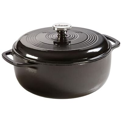 Lodge Cocotte en fonte émaillée de 6 litres avec couvercle – Deux poignées – Passe au four jusqu'à 260 °C ou sur la cuisinière – Utilisation pour mariner, cuisiner, cuire, réfrigérer et servir – - Publicité Lodge Cocotte en fonte émaillée de 6 litres avec couvercle – Deux poignées – Passe au four jusqu'à 260 °C ou sur la cuisinière – Utilisation pour mariner, cuisiner, cuire, réfrigérer et servir – - Publicité