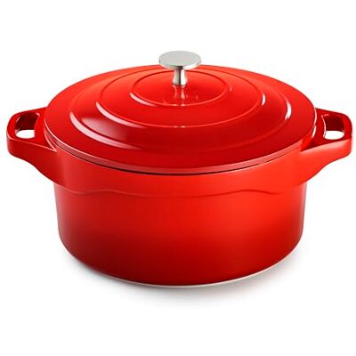 Pradel Excellence PCUI003002 Cocotte Ronde en Fonte d'Aluminium Magma Ø24cm, Revêtement Anti-Adhésif Façon Pierre, 2 Maniques Amovibles, Tous Feux - Publicité Pradel Excellence PCUI003002 Cocotte Ronde en Fonte d'Aluminium Magma Ø24cm, Revêtement Anti-Adhésif Façon Pierre, 2 Maniques Amovibles, Tous Feux - Publicité
