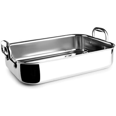 LACOR 60865 Plat à Rôtir TriChef en Acier Inoxydable 35 x 26 cm, 5 Litres, Structure 3 Couches en Inox 18/10 et Aluminium, Compatible Induction, Four et Lave-Vaisselle, Poignées Renforcées - Publicité LACOR 60865 Plat à Rôtir TriChef en Acier Inoxydable 35 x 26 cm, 5 Litres, Structure 3 Couches en Inox 18/10 et Aluminium, Compatible Induction, Four et Lave-Vaisselle, Poignées Renforcées - Publicité