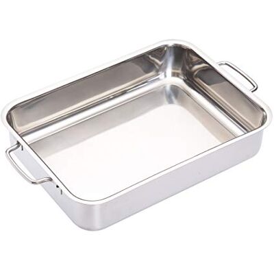 Plat de cuisson en acier inoxydable MasterClass - 32x23cm - Résistant, Lavable en machine - Publicité Plat de cuisson en acier inoxydable MasterClass - 32x23cm - Résistant, Lavable en machine - Publicité