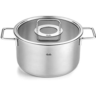 Fissler Collection Pure Faitout En Acier Inoxydable (24 cm, 5,7 l) Avec Couvercle En Verre Et Graduation Intérieure, Compatible Induction, Argenté - Publicité Fissler Collection Pure Faitout En Acier Inoxydable (24 cm, 5,7 l) Avec Couvercle En Verre Et Graduation Intérieure, Compatible Induction, Argenté - Publicité