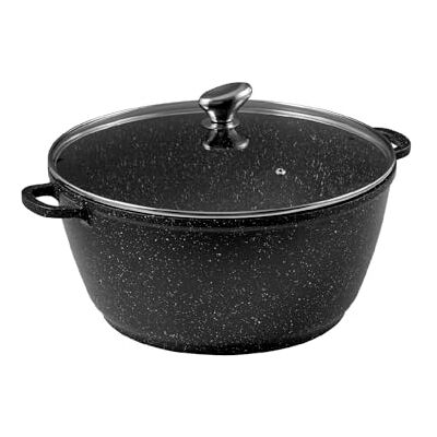 Pradel Excellence PCUI001014 Faitout Fonte d'Aluminium Premium Ø36cm, Couvercle Verre Revêtement Anti-Adhésif Façon Pierre Poignée Amovible Tout Feu, Noir et Blanc - Publicité Pradel Excellence PCUI001014 Faitout Fonte d'Aluminium Premium Ø36cm, Couvercle Verre Revêtement Anti-Adhésif Façon Pierre Poignée Amovible Tout Feu, Noir et Blanc - Publicité
