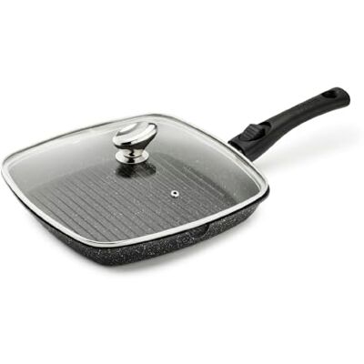 Pradel Excellence PCUI001022 Poêle Grill en Fonte d'Aluminium 28x28cm, Couvercle Verre Revêtement Anti-Adhésif Façon Pierre Manche Amovible Tout Feu, Noir - Publicité Pradel Excellence PCUI001022 Poêle Grill en Fonte d'Aluminium 28x28cm, Couvercle Verre Revêtement Anti-Adhésif Façon Pierre Manche Amovible Tout Feu, Noir - Publicité