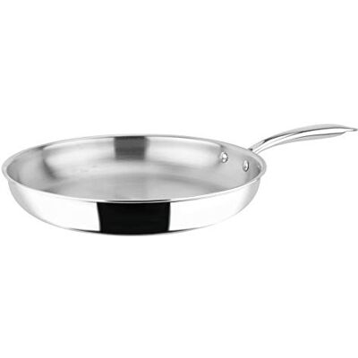 Sitram 711549, Poêle Rapsody en acier inoxydable qualité professionnelle diam. 30 cm tous feux dont induction, Argent - Publicité Sitram 711549, Poêle Rapsody en acier inoxydable qualité professionnelle diam. 30 cm tous feux dont induction, Argent - Publicité