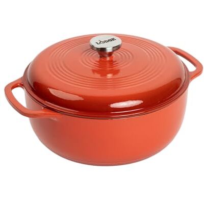 Lodge Cocotte en fonte émaillée de 6 litres avec couvercle – Deux poignées – Passe au four jusqu'à 260 °C ou sur la cuisinière – Utilisation pour mariner, cuisiner, cuire, réfrigérer et servir – - Publicité Lodge Cocotte en fonte émaillée de 6 litres avec couvercle – Deux poignées – Passe au four jusqu'à 260 °C ou sur la cuisinière – Utilisation pour mariner, cuisiner, cuire, réfrigérer et servir – - Publicité