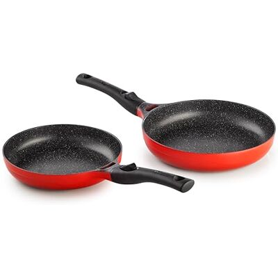 Pradel Excellence PCUI003001 Lot de 2 Poêles en Fonte d'Aluminium Magma Ø24/28cm Revêtement Anti-Adhésif Façon Pierre 2 Manches Amovibles Tous Feux, Noir - Publicité Pradel Excellence PCUI003001 Lot de 2 Poêles en Fonte d'Aluminium Magma Ø24/28cm Revêtement Anti-Adhésif Façon Pierre 2 Manches Amovibles Tous Feux, Noir - Publicité