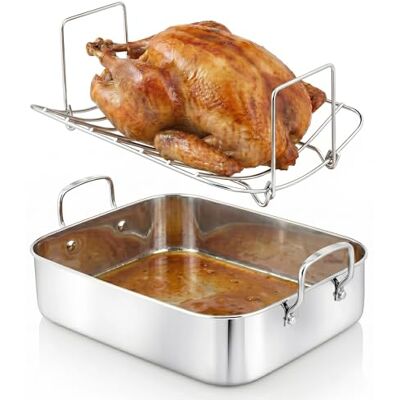 Nutrichef Plat à Rôtir en Acier Inoxydable de 36 cm avec Grille en Fil Poli – Plat a Rotir avec Grille avec Poignées Intégrées Ustensile de Cuisson Robuste pour Dinde, Poulet, Viandes, et Plus - Publicité Nutrichef Plat à Rôtir en Acier Inoxydable de 36 cm avec Grille en Fil Poli – Plat a Rotir avec Grille avec Poignées Intégrées Ustensile de Cuisson Robuste pour Dinde, Poulet, Viandes, et Plus - Publicité