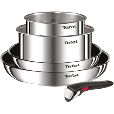 Tefal Ingenio Lot 2 Poêles, 2 Casseroles et Poignée amovible, Induction, Acier inoxydable, Empilable, Revêtement antiadhésif, Compatible lave-vaisselle, Garantie 5 ans, Emotion L897S504 - Publicité Tefal Ingenio Lot 2 Poêles, 2 Casseroles et Poignée amovible, Induction, Acier inoxydable, Empilable, Revêtement antiadhésif, Compatible lave-vaisselle, Garantie 5 ans, Emotion L897S504 - Publicité