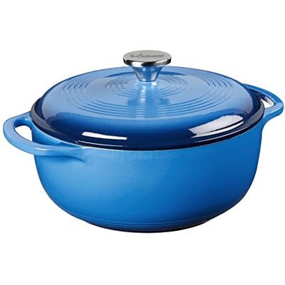 Lodge Cocotte en Fonte/Porcelaine émaillée Bleu 4,35 l - Publicité Lodge Cocotte en Fonte/Porcelaine émaillée Bleu 4,35 l - Publicité