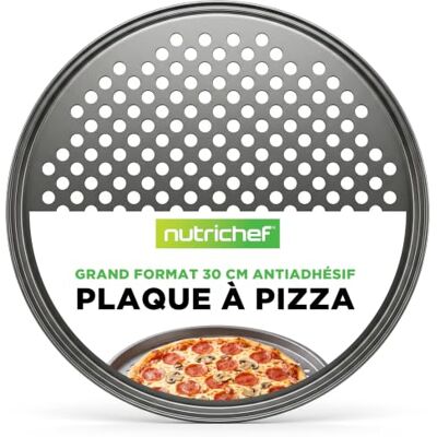 Nutrichef Poêle à Pizza Antiadhésive – 12” (30 cm) Acier Carbone Gris Résistante & Légère- Cuisson Uniforme Idéale Restaurants & Fours Domestiques - Publicité Nutrichef Poêle à Pizza Antiadhésive – 12” (30 cm) Acier Carbone Gris Résistante & Légère- Cuisson Uniforme Idéale Restaurants & Fours Domestiques - Publicité