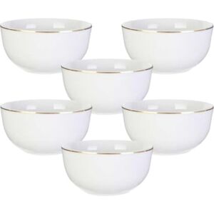 AltoBuy Set de 6 Bols Blancs en Porcelaine avec liseré doré (50cl) Aura - Publicité AltoBuy Set de 6 Bols Blancs en Porcelaine avec liseré doré (50cl) Aura - Publicité
