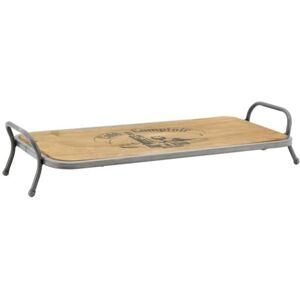 AUBRY GASPARD Plateau Bois sur Pieds en Métal Design Café et Comptoir Bois Naturel avec Structure Métal Antique Dimensions 45 x 22.5 x 9.5 cm Idéal pour Service et Décoration de Table - Publicité AUBRY GASPARD Plateau Bois sur Pieds en Métal Design Café et Comptoir Bois Naturel avec Structure Métal Antique Dimensions 45 x 22.5 x 9.5 cm Idéal pour Service et Décoration de Table - Publicité