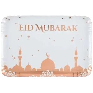 Au plaisir des yeux 5 Plateaux rectangulaire en carton Eid Mubarak blanc et rose gold 28 cm x 19 cm de large. Publicité Au plaisir des yeux 5 Plateaux rectangulaire en carton Eid Mubarak blanc et rose gold 28 cm x 19 cm de large. Publicité