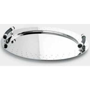 Alessi Mg09 Plateau Ovale en Acier Inoxydable 18/10 Brillant avec Poignées en Pa, Noir - Publicité Alessi Mg09 Plateau Ovale en Acier Inoxydable 18/10 Brillant avec Poignées en Pa, Noir - Publicité