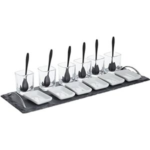 SG Secret de Gourmet Secret de gourmet Service Apéritif 19 Pièces 1 Plateau en Ardoise 6 Verrines 6 Coupelles 6 Cuillères - Publicité SG Secret de Gourmet Secret de gourmet Service Apéritif 19 Pièces 1 Plateau en Ardoise 6 Verrines 6 Coupelles 6 Cuillères - Publicité