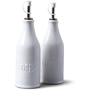 WM Bartleet & Sons 1750 WM Bartleet & Sons – Bouteilles d'huile d'olive et de vinaigre (24 cm) – avec bec verseur en acier inoxydable et bouchon en liège anti-goutte – En porcelaine de qualité supérieure – Finition lisse - Publicité WM Bartleet & Sons 1750 WM Bartleet & Sons – Bouteilles d'huile d'olive et de vinaigre (24 cm) – avec bec verseur en acier inoxydable et bouchon en liège anti-goutte – En porcelaine de qualité supérieure – Finition lisse - Publicité