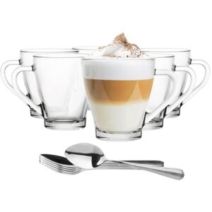 Glasmark KROSNO 1992 s À Café Thermiques Lot De 6 200 ml En Transparent Thé Latte Cappuccino Avec Cuillères - Publicité Glasmark KROSNO 1992 s À Café Thermiques Lot De 6 200 ml En Transparent Thé Latte Cappuccino Avec Cuillères - Publicité