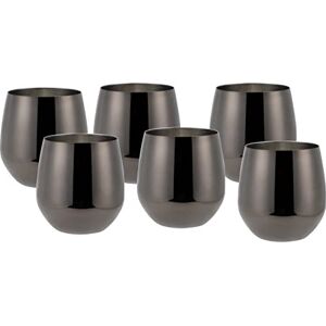 ECHTWERK Set de 6 verres à vin et à eau, acier inoxydable, édition noire, 500 ml, 10 x 9,5 cm, 10 x 9,5 cm - Publicité ECHTWERK Set de 6 verres à vin et à eau, acier inoxydable, édition noire, 500 ml, 10 x 9,5 cm, 10 x 9,5 cm - Publicité