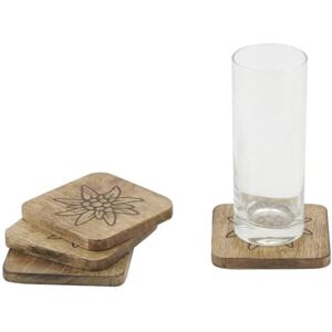 AUBRY GASPARD Lot de 4 sous-Verres Manguier Décor Sculpté Edelweiss Arts de la Table Résistant et Élégant Dimensions Idéales Verres Standards Indispensable Maison - Publicité AUBRY GASPARD Lot de 4 sous-Verres Manguier Décor Sculpté Edelweiss Arts de la Table Résistant et Élégant Dimensions Idéales Verres Standards Indispensable Maison - Publicité