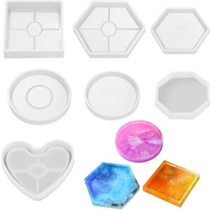 Tkxjry 7 Pièces Réutilisables, Moule en Silicone, Moule Resine Epoxy, Pour Sous-Verres, Ronds de Serviette, Art Résine, Cloisons Sèches et Décoration - Publicité Tkxjry 7 Pièces Réutilisables, Moule en Silicone, Moule Resine Epoxy, Pour Sous-Verres, Ronds de Serviette, Art Résine, Cloisons Sèches et Décoration - Publicité