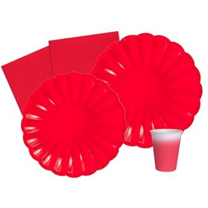 Ciao - Kit Party Tavola Flower Shape Persone (112 pcs Ø23cm, Assiettes Ø18cm, 24 Verres, 40 Serviettes) - Vaisselle de Fête - Publicité Ciao - Kit Party Tavola Flower Shape Persone (112 pcs Ø23cm, Assiettes Ø18cm, 24 Verres, 40 Serviettes) - Vaisselle de Fête - Publicité