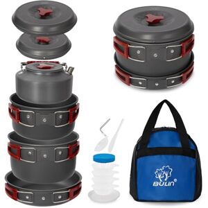 Bulin Set de Cuisine Camping, ustensiles de Camping, casseroles en Aluminium, kit léger avec Couverts, idéal pour Camping, Outdoor, Pique-Nique (4 Personnes avec Bouilloire) - Publicité Bulin Set de Cuisine Camping, ustensiles de Camping, casseroles en Aluminium, kit léger avec Couverts, idéal pour Camping, Outdoor, Pique-Nique (4 Personnes avec Bouilloire) - Publicité