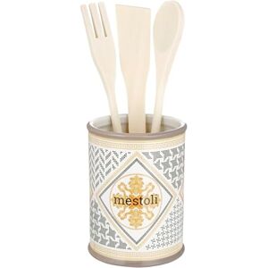 Baroni Home Porte-Louches en Céramique Décoré, Porte Outils de Cuisine avec 3 Louches en Bois, Porte-Couverts de Rangement Ligne Domus Peint à la Main, 11x11x25 cm - Publicité Baroni Home Porte-Louches en Céramique Décoré, Porte Outils de Cuisine avec 3 Louches en Bois, Porte-Couverts de Rangement Ligne Domus Peint à la Main, 11x11x25 cm - Publicité