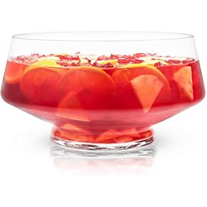 Viski Bol à punch en verre sur pied, bol à base lourde avec design incliné, service de fête pour cocktails, centre de table fonctionnel, lot de 1, transparent - Publicité Viski Bol à punch en verre sur pied, bol à base lourde avec design incliné, service de fête pour cocktails, centre de table fonctionnel, lot de 1, transparent - Publicité