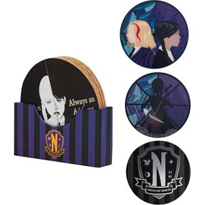 Cinereplicas Mercredi Set de 4 sous-Verres Mercredi Addams 9,5cm de diamètre Licence officelle - Publicité Cinereplicas Mercredi Set de 4 sous-Verres Mercredi Addams 9,5cm de diamètre Licence officelle - Publicité