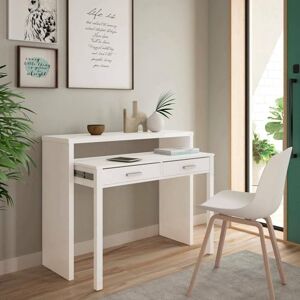 Dmora Billings Bureau avec plateau extensible, bureau pour PC avec 2 tiroirs, 99 x 36 x 88 cm, blanc - Publicité Dmora Billings Bureau avec plateau extensible, bureau pour PC avec 2 tiroirs, 99 x 36 x 88 cm, blanc - Publicité