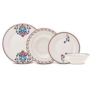KARACA Service de table en porcelaine Nakkas pour 6 personnes, 24 pièces, Service de Table Porcelaine Blanche de haute qualité, Assiettes Plates Vaisselles Dinner - Publicité KARACA Service de table en porcelaine Nakkas pour 6 personnes, 24 pièces, Service de Table Porcelaine Blanche de haute qualité, Assiettes Plates Vaisselles Dinner - Publicité