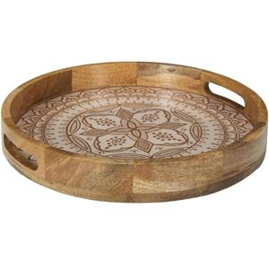 HOME DECO FACTORY KA0577 Plateau Rond en Manguier Dune Terracotta, Design Élégant, Service de Table, Décoration, D35 cm, Couleurs Marron, Blanc, Orange - Publicité HOME DECO FACTORY KA0577 Plateau Rond en Manguier Dune Terracotta, Design Élégant, Service de Table, Décoration, D35 cm, Couleurs Marron, Blanc, Orange - Publicité