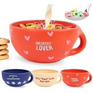 fisura. Fisura – Bol petit-déjeuner original "Breakfast Lover". Tasse à café rouge 490 ml. Grand bol céramique pour café, muesli ou chocolat chaud. 16,5 cm x 7,5 cm - Publicité fisura. Fisura – Bol petit-déjeuner original "Breakfast Lover". Tasse à café rouge 490 ml. Grand bol céramique pour café, muesli ou chocolat chaud. 16,5 cm x 7,5 cm - Publicité
