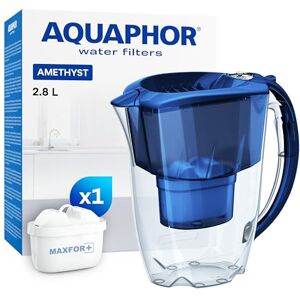 AQUAPHOR Carafe filtrante Amethyst avec 1 Filtre Maxfor+ 200L 2,8 L Bleu - Publicité AQUAPHOR Carafe filtrante Amethyst avec 1 Filtre Maxfor+ 200L 2,8 L Bleu - Publicité