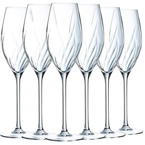 Cristal d'Arques Paris Collection Swirly 6 flûtes 24cl Fabriquées en France Emballage renforcé - Publicité Cristal d'Arques Paris Collection Swirly 6 flûtes 24cl Fabriquées en France Emballage renforcé - Publicité