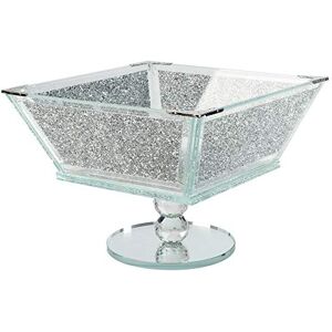 London Boutique Bol à fruits extra large en cristal avec cadre en métal argenté et strass de 19 cm de hauteur - Publicité London Boutique Bol à fruits extra large en cristal avec cadre en métal argenté et strass de 19 cm de hauteur - Publicité