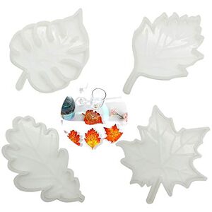 GOIYZTTR Lot de 4 Moule en Silicone pour sous-Verres en Résine pour Faire des Dessous de Verre, Tapis de Bol, Décoration de Maison, 4 Styles Moules en Résine Coaster de Feuille - Publicité GOIYZTTR Lot de 4 Moule en Silicone pour sous-Verres en Résine pour Faire des Dessous de Verre, Tapis de Bol, Décoration de Maison, 4 Styles Moules en Résine Coaster de Feuille - Publicité