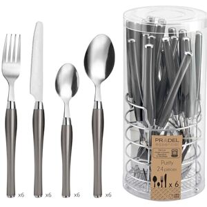 Pradel Essentiel Panier fil 24 couverts de table pour 6 personnes Purity Acier inoxydable 18/0, Finition Standard Gris - Publicité Pradel Essentiel Panier fil 24 couverts de table pour 6 personnes Purity Acier inoxydable 18/0, Finition Standard Gris - Publicité