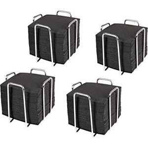 Hostelnovo Lot de 4 serviettes de table avec 200 serviettes de cocktail 10 x 10 cm Porte-serviettes en acier inoxydable résistant Serviettes noires en papier jetable - Publicité Hostelnovo Lot de 4 serviettes de table avec 200 serviettes de cocktail 10 x 10 cm Porte-serviettes en acier inoxydable résistant Serviettes noires en papier jetable - Publicité