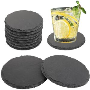 ASelected Lot de 8 sous-Verres Ronds en Ardoise de 10,2 cm en Pierre Noire pour café, bière, Tasse à vin, Bar, Maison - Publicité ASelected Lot de 8 sous-Verres Ronds en Ardoise de 10,2 cm en Pierre Noire pour café, bière, Tasse à vin, Bar, Maison - Publicité
