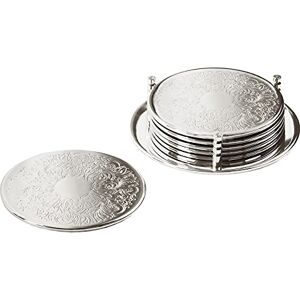 EDZARD Soucoupe Bruges, argentée, résistante à la ternissure, diamètre 9 cm, Lot de 6 + Support - Publicité EDZARD Soucoupe Bruges, argentée, résistante à la ternissure, diamètre 9 cm, Lot de 6 + Support - Publicité