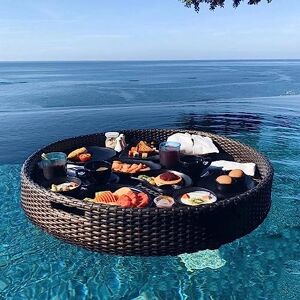 GEJLELDS Plateau Flottant de Luxe pour Piscine Plateau de Piscine Flottant Plateau de Petit-déjeuner élégant sur l'eau Barre Flottante pour Piscine,Black-80cm - Publicité GEJLELDS Plateau Flottant de Luxe pour Piscine Plateau de Piscine Flottant Plateau de Petit-déjeuner élégant sur l'eau Barre Flottante pour Piscine,Black-80cm - Publicité