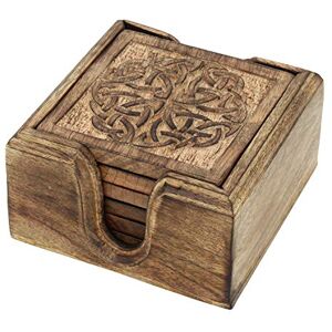 Ajuny sous-Verres en Bois avec Support Lot De 6 – Dessous de Verre Artisanaux Motif Celtique – Protection de Table pour Tasses, Mugs, Café, Thé & Verres – Déco Maison, Idée Cadeau 12,7 cm - Publicité Ajuny sous-Verres en Bois avec Support Lot De 6 – Dessous de Verre Artisanaux Motif Celtique – Protection de Table pour Tasses, Mugs, Café, Thé & Verres – Déco Maison, Idée Cadeau 12,7 cm - Publicité