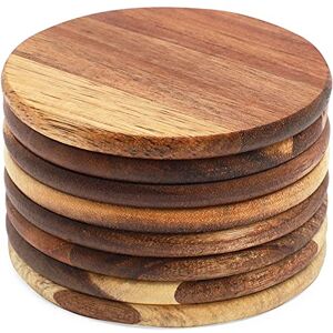 Juvale sous-Verres en Bois d'Acacia, Lot de 8 sous-Verres pour Protéger Tables et Comptoirs, Brun Foncé - Publicité Juvale sous-Verres en Bois d'Acacia, Lot de 8 sous-Verres pour Protéger Tables et Comptoirs, Brun Foncé - Publicité